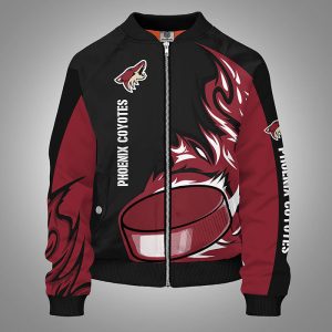 Phoenix Coyotes Red Black Unisex Bomber Jacket TBJ4938