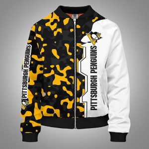 Pittsburgh Penguins Camouflage Yellow Bomber Jacket TBJ4946