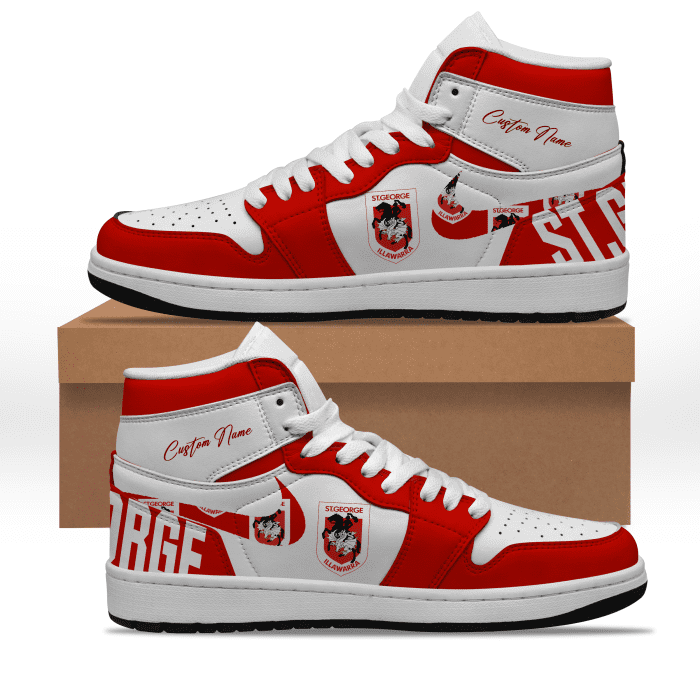 St. George Illawarra Dragons NRL AJ1 Nike Sneakers High Top Shoes 2023 Collection