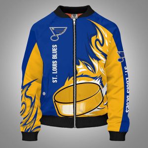 St. Louis Blues Blue Yellow Bomber Jacket TBJ4957