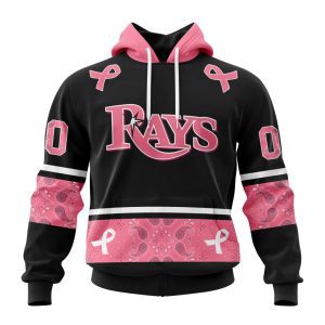 Tampa Bay Rays Specialized Design In Classic Style With Paisley! In October We Wear Pink Breast Cancer Unisex Pullover Hoodie