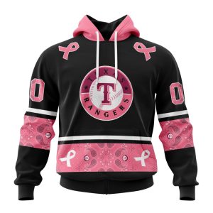 Texas Rangers Specialized Design In Classic Style With Paisley! In October We Wear Pink Breast Cancer Unisex Pullover Hoodie