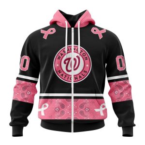 Washington Nationals Specialized Design In Classic Style With Paisley! In October We Wear Pink Breast Cancer Unisex Zip Hoodie