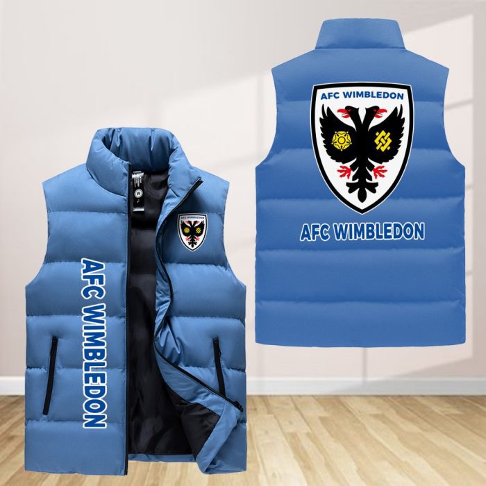 Afc Wimbledon Sleeveless Down Jacket Sleeveless Vest