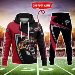 Atlanta Falcons NFL Mascot Premium Sport 3D Hoodie & Jogger Personalized Name CHJ1253