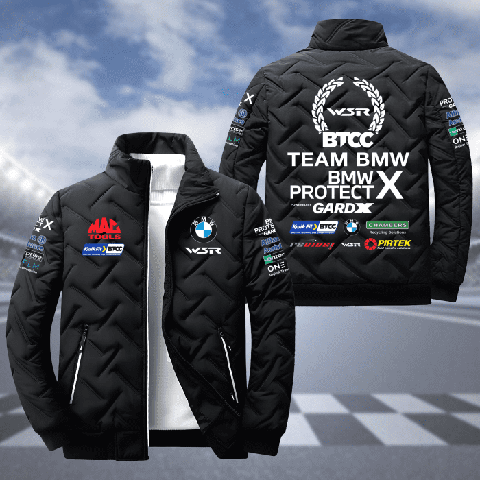 BMW Team Racing Padded Jacket Stand Collar Coats