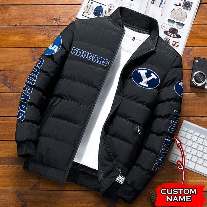 BYU Cougars NCAA Premium Puffer Down Jacket Personalized Name