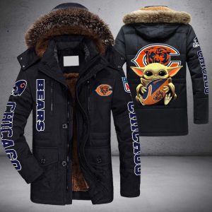 Baby Yoda NFL Chicago Bears Parka Jacket Fleece Coat Winter PJF1025