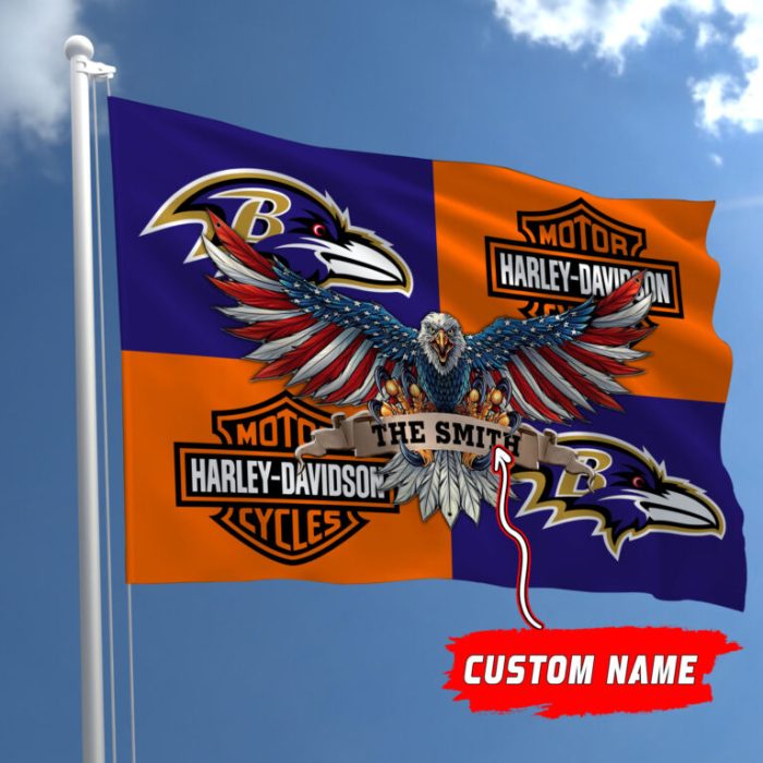 Baltimore Ravens NFL Harley Davidson Fly Flag Outdoor Flag FI445