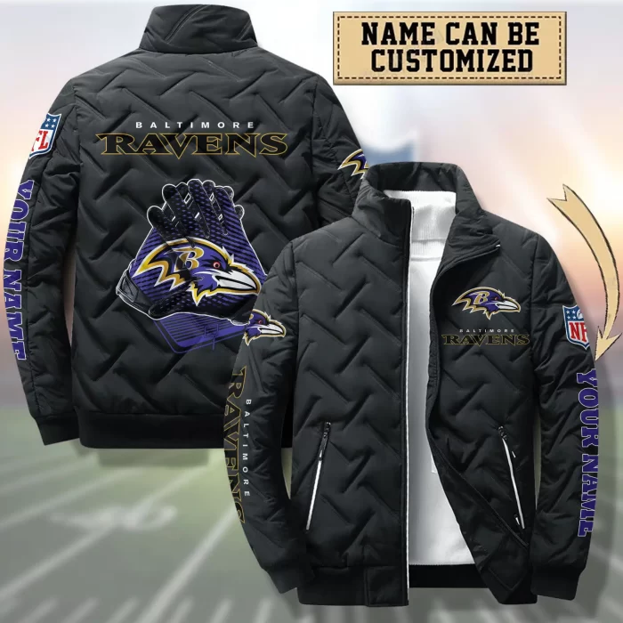 Baltimore Ravens Padded Jacket Stand Collar Coats