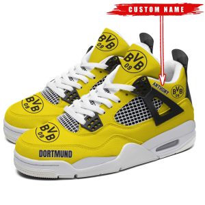 Borussia Dortmund Bundesliga Premium Sneaker Jordan 4 Personalized Name Shoes JD4693