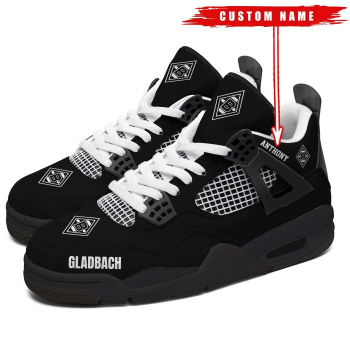 Borussia Monchengladbach Bundesliga Premium Sneaker Jordan 4 Personalized Name Shoes JD4694