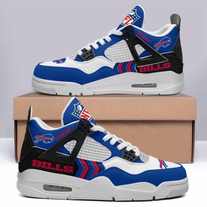 Buffalo Bills NFL Premium Jordan 4 Sneaker Personalized Name Shoes JD4716