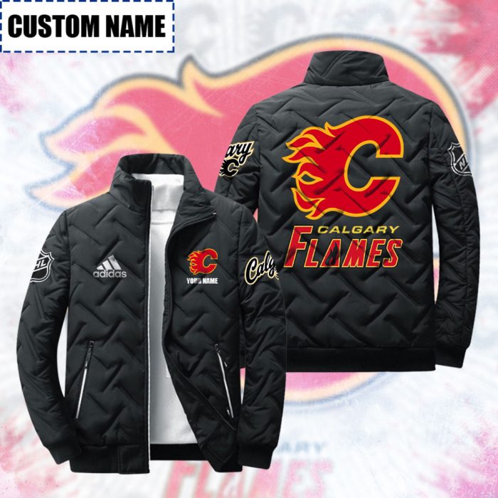 Calgary Flames Padded Jacket Stand Collar Coats