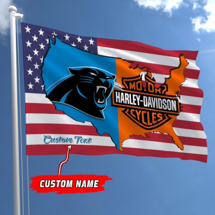 Carolina Panthers NFL Harley Davidson Fly Flag Outdoor Flag FI450