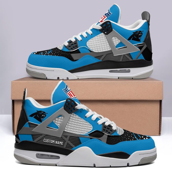 Carolina Panthers NFL Premium Jordan 4 Sneaker Personalized Name Shoes JD4584