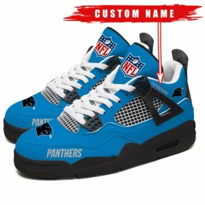 Carolina Panthers NFL Premium Jordan 4 Sneaker Personalized Name Shoes JD4717