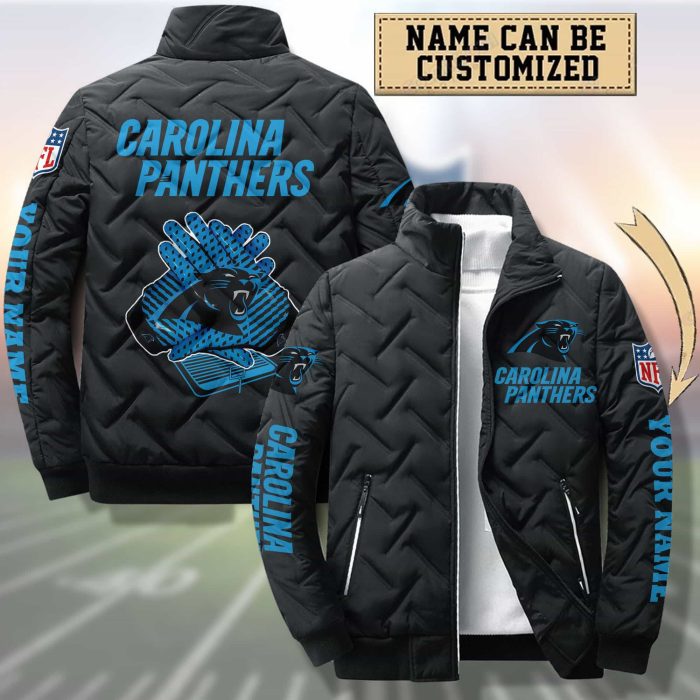 Carolina Panthers Padded Jacket Stand Collar Coats