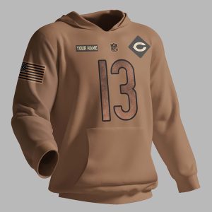 Chicago Bears NFL 2023 Salute To Service Custom Name And Number 3D Hoodie HSL1006