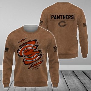 Chicago Bears NFL Brown Distressed Logo Salute To Service 2023 3D Print Unisex Sweatshirt