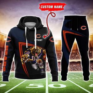 Chicago Bears NFL Mascot Premium Sport 3D Hoodie & Jogger Personalized Name CHJ1273