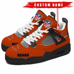 Chicago Bears NFL Premium Jordan 4 Sneaker Personalized Name Shoes JD4719
