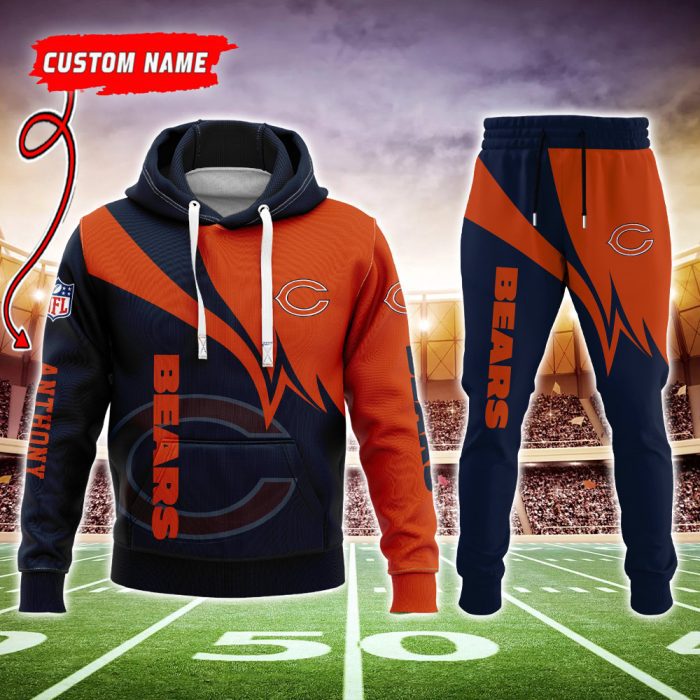 Chicago Bears NFL Premium Sport 3D Hoodie & Jogger Personalized Name CHJ1275