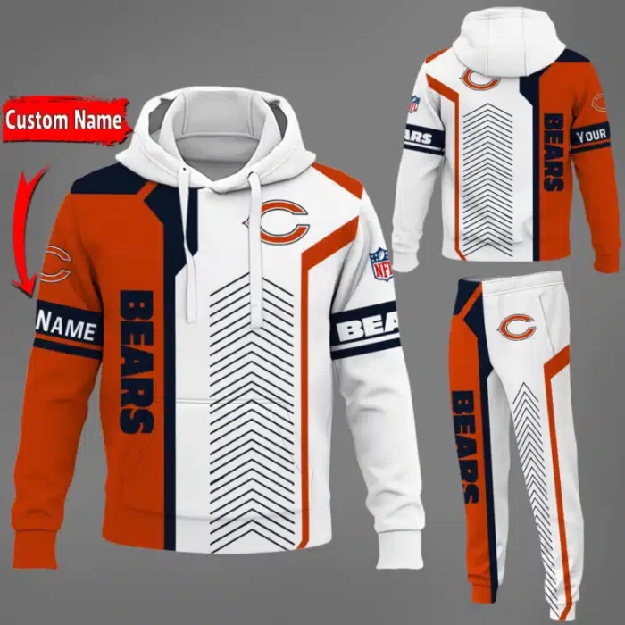 Chicago Bears NFL Premium Sport 3D Hoodie & Jogger Personalized Name CHJ1574