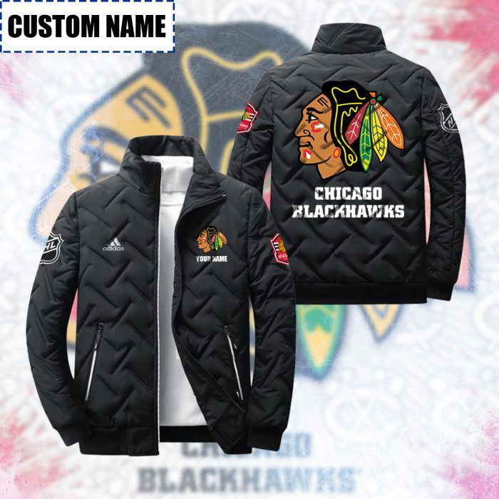 Chicago Blackhawks Padded Jacket Stand Collar Coats