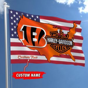 Cincinnati Bengals NFL Harley Davidson Fly Flag Outdoor Flag FI454