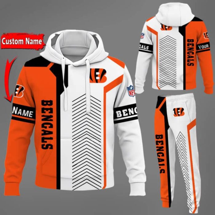 Cincinnati Bengals NFL Premium Sport 3D Hoodie & Jogger Personalized Name CHJ1575