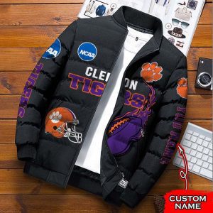Clemson Tigers NCAA Premium Puffer Down Jacket Personalized Name