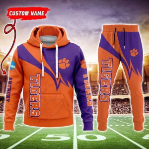 Clemson Tigers NCAA Premium Sport 3D Hoodie & Jogger Personalized Name CHJ1028