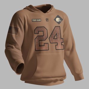Cleveland Browns NFL 2023 Salute To Service Custom Name And Number 3D Hoodie HSL1008