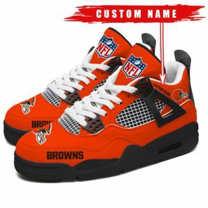 Cleveland Browns NFL Premium Jordan 4 Sneaker Personalized Name Shoes JD4723