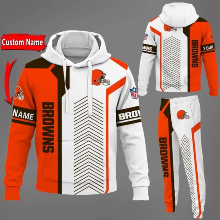 Cleveland Browns NFL Premium Sport 3D Hoodie & Jogger Personalized Name CHJ1576