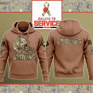 Cleveland Browns NFL Salute To Service 2023 Veteran New Logo 3D Hoodie HSL1072