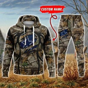 Dallas Cowboys NFL Hunting Camo Premium Sport 3D Hoodie & Jogger Personalized Name CHJ1202