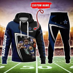 Dallas Cowboys NFL Mascot Premium Sport 3D Hoodie & Jogger Personalized Name CHJ1288