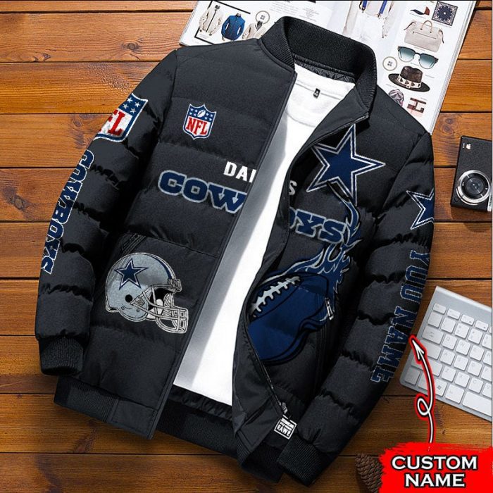 Dallas Cowboys NFL Premium Puffer Down Jacket Personalized Name