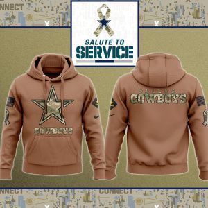 Dallas Cowboys NFL Salute To Service 2023 Veteran New Logo 3D Hoodie HSL1073