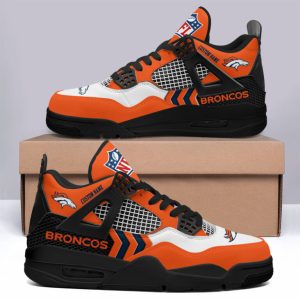 Denver Broncos NFL Premium Jordan 4 Sneaker Personalized Name Shoes JD4728