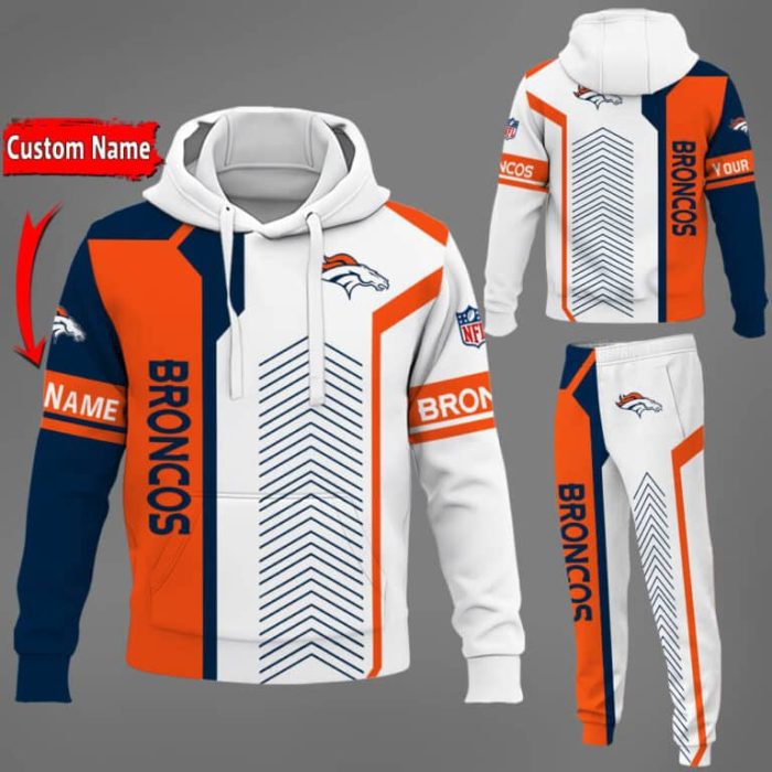 Denver Broncos NFL Premium Sport 3D Hoodie & Jogger Personalized Name CHJ1578