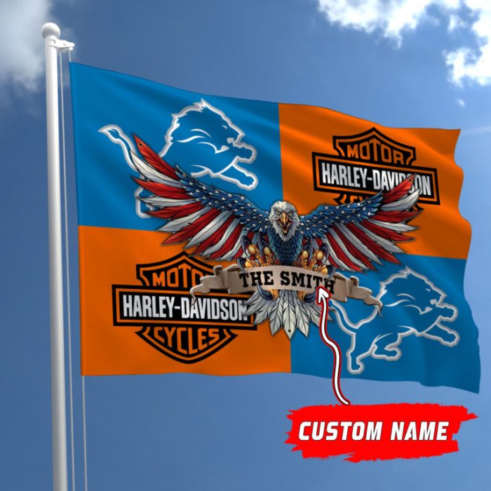 Detroit Lions NFL Harley Davidson Fly Flag Outdoor Flag FI461