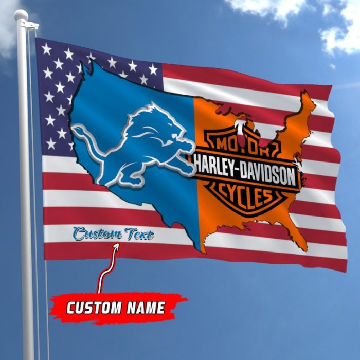 Detroit Lions NFL Harley Davidson Fly Flag Outdoor Flag FI462