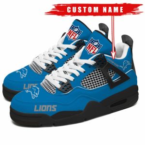 Detroit Lions NFL Premium Jordan 4 Sneaker Personalized Name Shoes JD4729