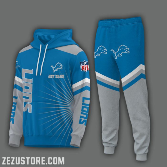 Detroit Lions NFL Premium Sport 3D Hoodie & Jogger Personalized Name CHJ1548