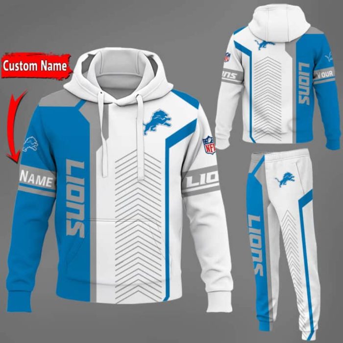 Detroit Lions NFL Premium Sport 3D Hoodie & Jogger Personalized Name CHJ1579