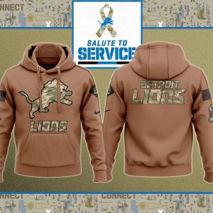 Detroit Lions NFL Salute To Service 2023 Veteran New Logo 3D Hoodie HSL1075