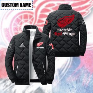Detroit Red Wings Padded Jacket Stand Collar Coats
